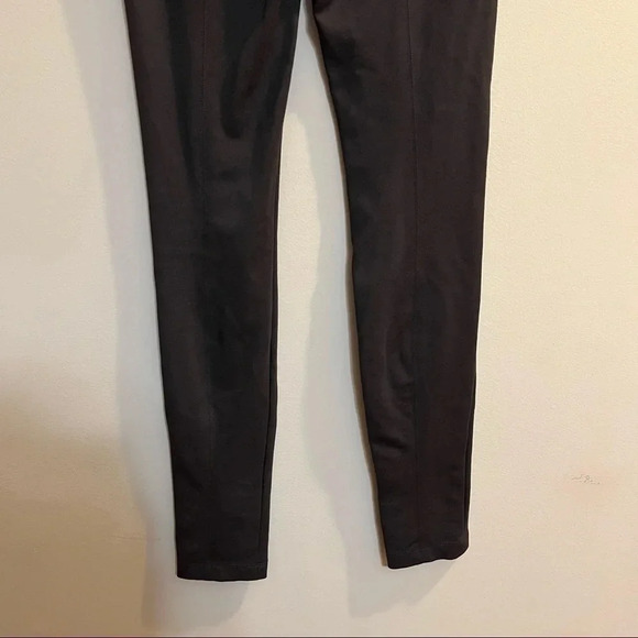 Vince Ponte Knit Tab Front Mid Rise Skinny Pants Viscose Blend Dark Brown Sz 4 - Picture 7 of 13
